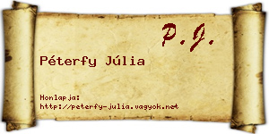 Péterfy Júlia névjegykártya